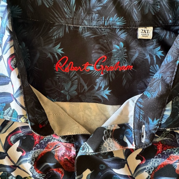 Robert Graham Banyan Vibrant Floral Quick Drying Short Sleeve 2XLarge - Picture 7 of 8
